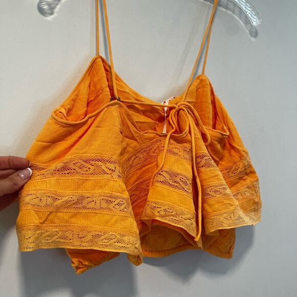 NWT Free People Home Again Camo Crop Top Orange Size XS - Picture 5 of 7